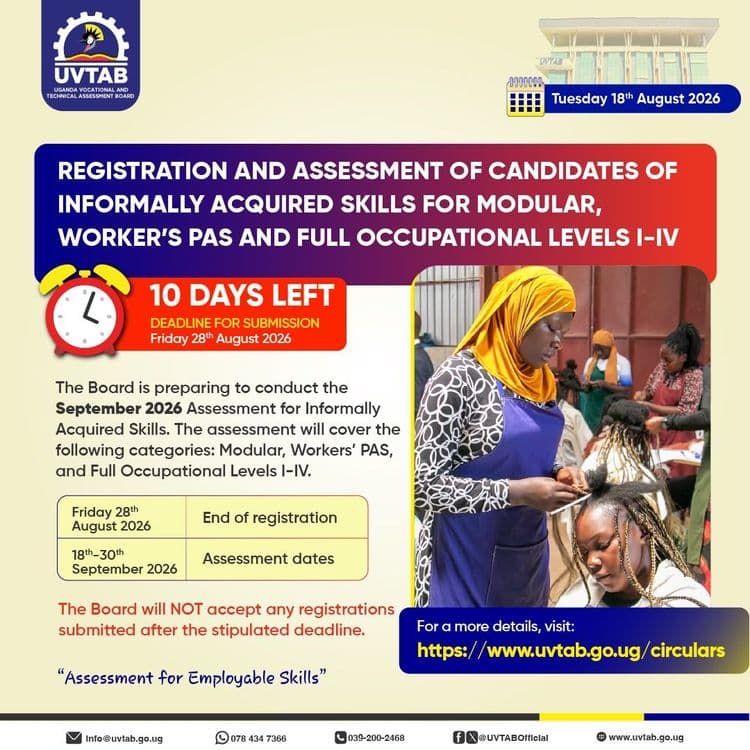 Registration and Assessment of Candidates of Informally Acquired Skills.